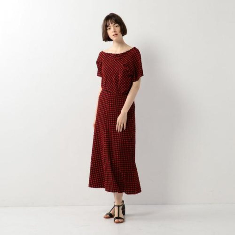 NWOT Rachel Comey Pout Gingham Off Shoulder Dress